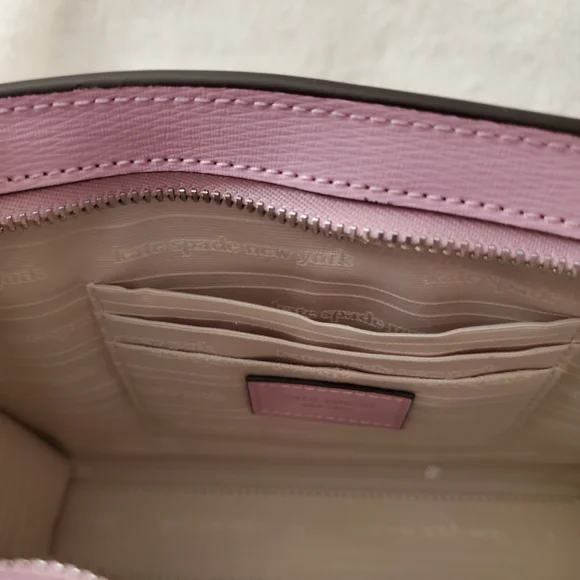 Kate Spade Light Purplish Pink and White Check Print Wristlet - NEW - Picture 7 of 11